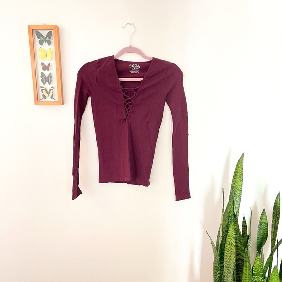 Free People, Size Medium (fits like a Small), Maroon - Picture 1 of 2